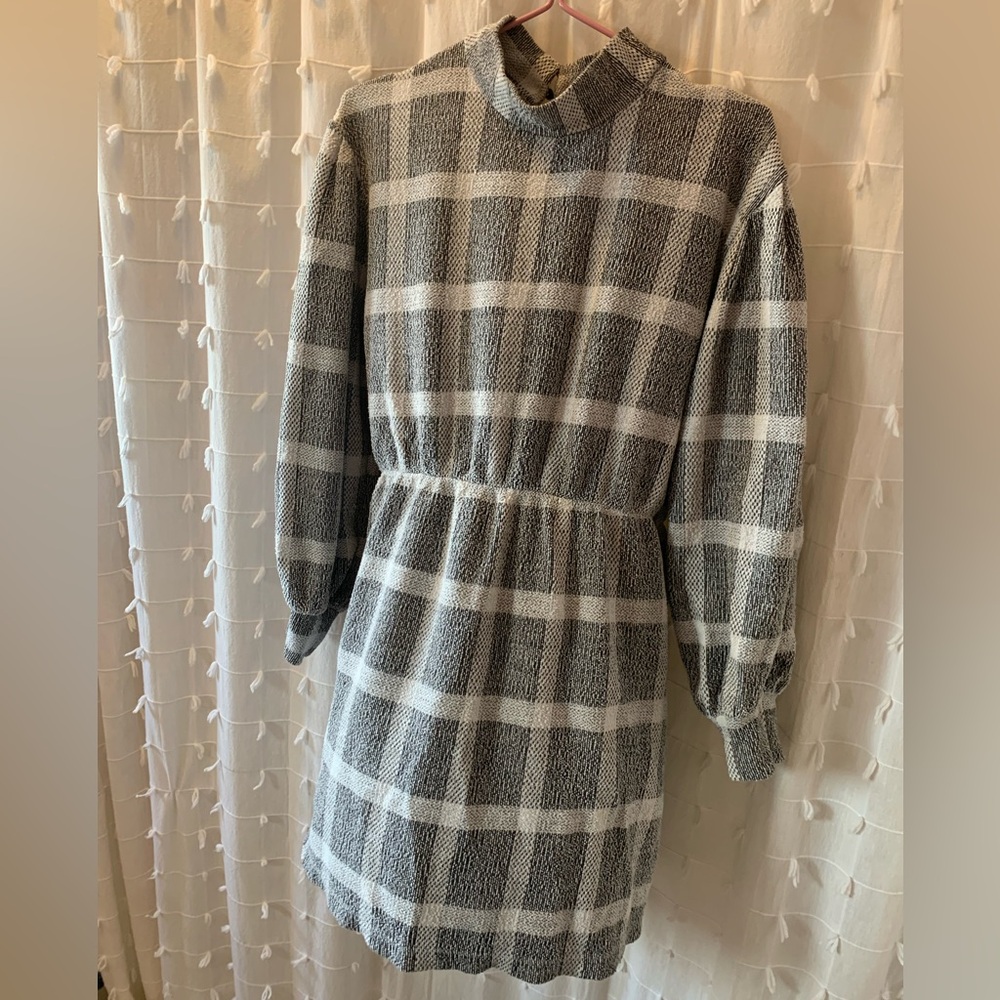 Free People Black and Gray Knit Sweater Dress